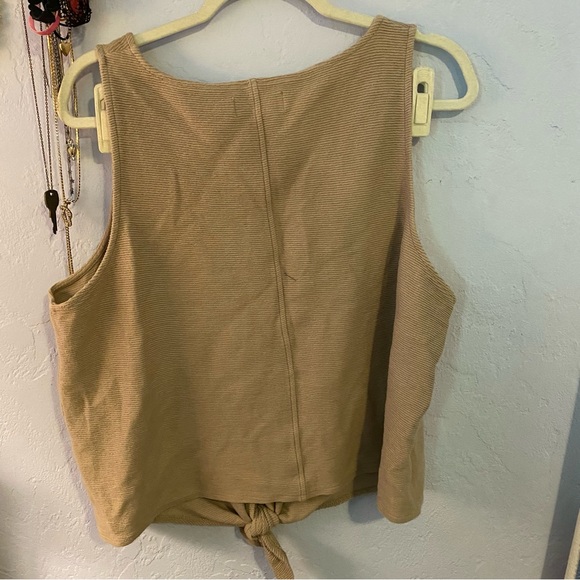Madewell Texture & Threads Light Brown Top 2X - Picture 3 of 4